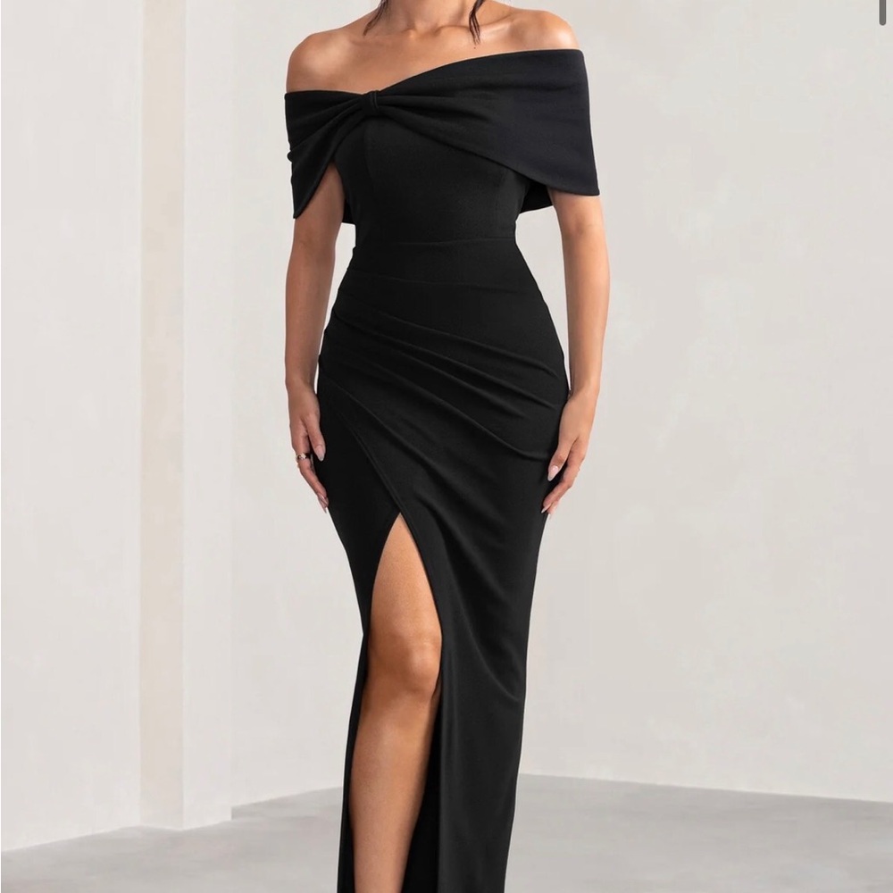 Chic Black Strapless Evening Dress